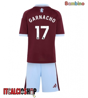 Aston Villa Alejandro Garnacho #17 Prima Maglia Bambino 2026-27 Manica Corta (+ Pantaloni corti)